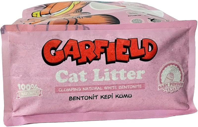 Garfield Natural Clumping Cat Litter - 100% High-Quality White Bentonite, Baby Powder Scented, 5L - Fast Clumping, Low Dust, Superior Odor Control - Image 3
