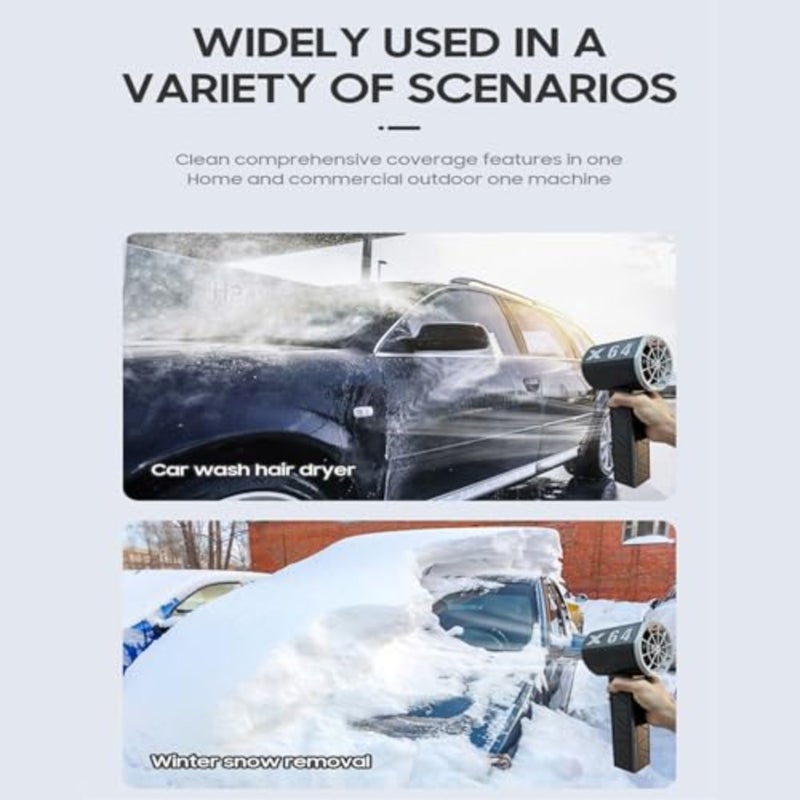 Car drying application, black ABS plastic, black, 8000mAh battery with 180000 RPM turbofan and stepless speed control - Image 5