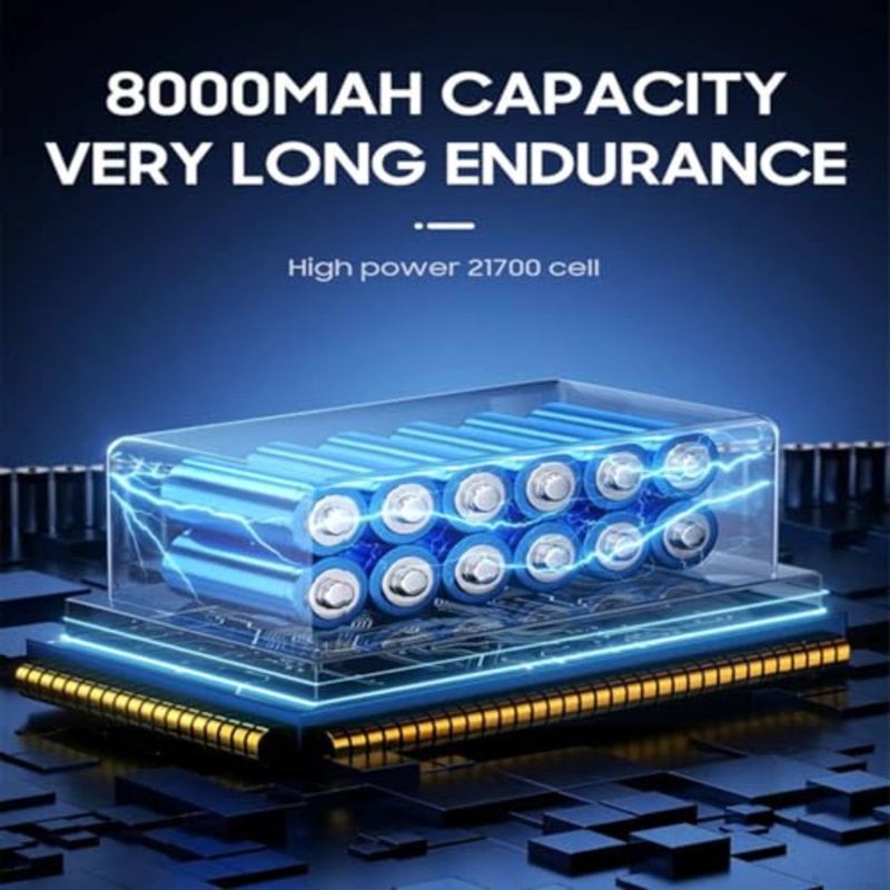Car drying application, black ABS plastic, black, 8000mAh battery with 180000 RPM turbofan and stepless speed control - Image 4