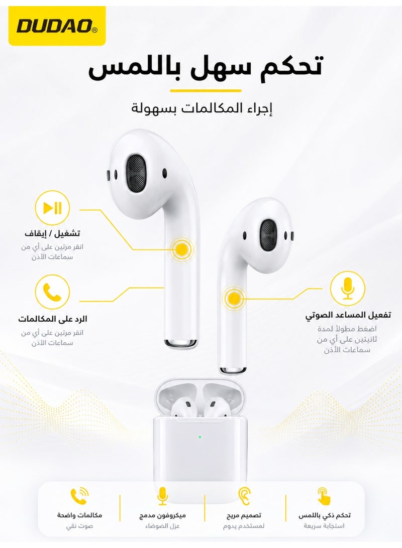 DUDAO U2S Wireless Earbuds,TWS In-Ear Earphones, Bluetooth Headphones 5.3, Premium Sound and Touch Control, Type-C Charging Port - Image 5