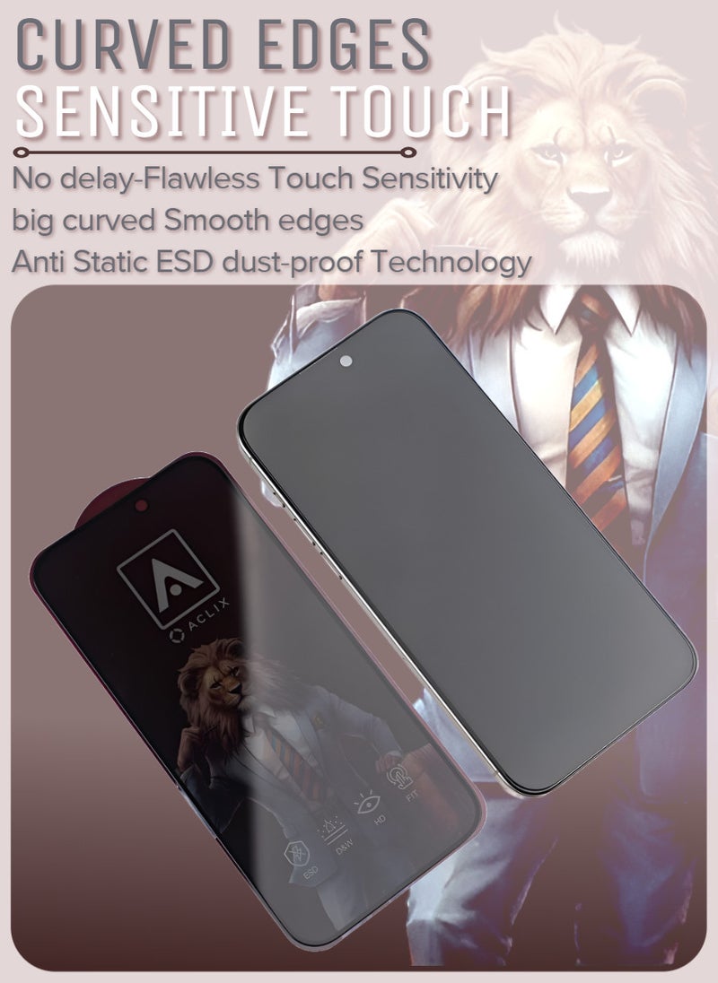 ACLIX 2 Pieces Antistatic ESD Dustproof Premium Quality High Definition Anti-Spy Privacy Tempered Glass Screen Protector Designed For  iPhone XS - Image 5