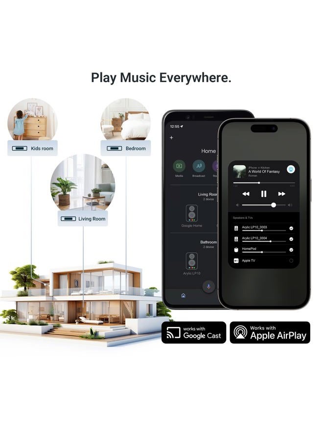 Arylic LP10 Wireless Music Streamer, Supports AirPlay 2, Google Cast, Apple Home and Spotify & Tidal Connect Multiple Streaming Options, 5G WiFi and Bluetooth Preamp with App, Remote Control - Image 2