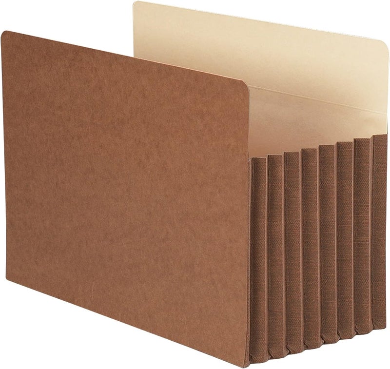 Smead TUFF Pocket File Pocket StraightCut Tab 7 Expansion Legal Size Redrope 5 per Box 74395 - Image 1