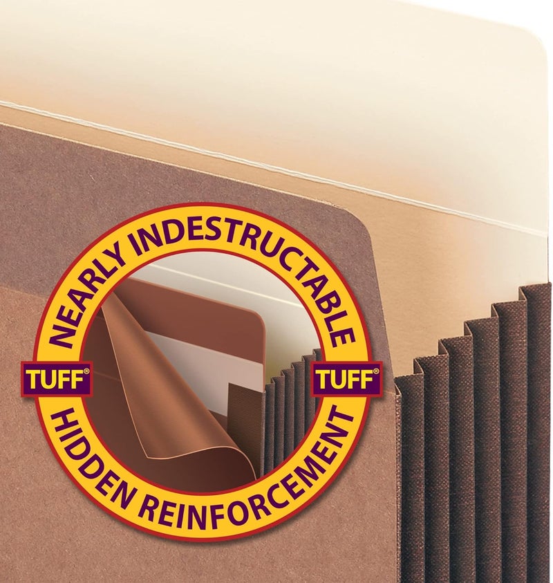 Smead TUFF Pocket File Pocket StraightCut Tab 7 Expansion Legal Size Redrope 5 per Box 74395 - Image 3