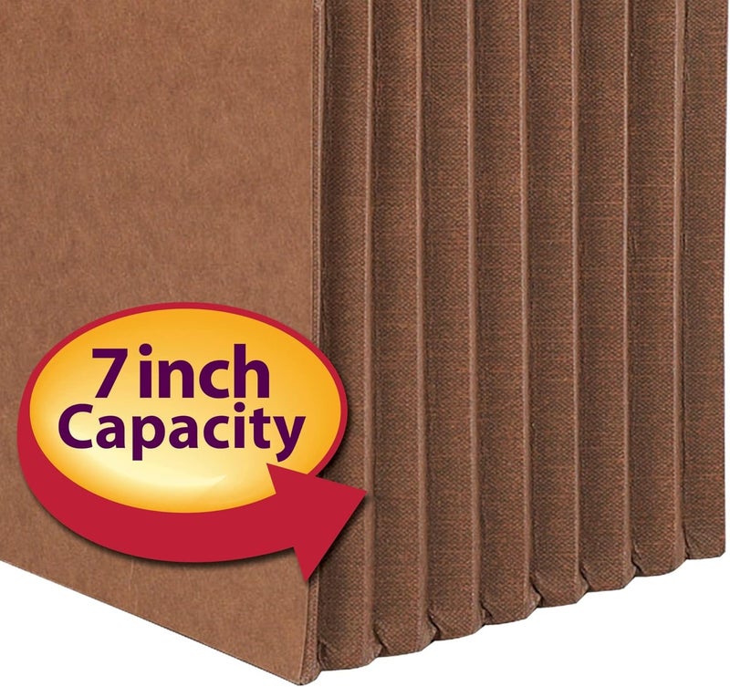 Smead TUFF Pocket File Pocket StraightCut Tab 7 Expansion Legal Size Redrope 5 per Box 74395 - Image 4