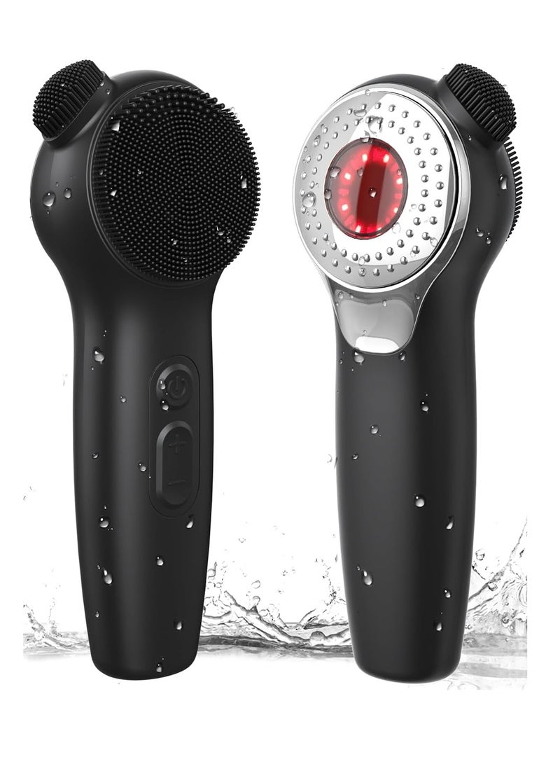 SYOSI Facial Cleansing Brush Face Scrubber Silicone Sonic Vibration Face Cleanser Brush Electric Exfoliating with Nose Scrub Men Women Waterproof Rechargeable Massager Deep Clean Skin Care Routine - Image 1