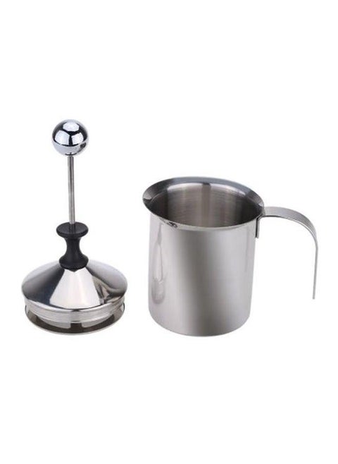 Double Mesh Milk Frothier 400ml Silver/Black
