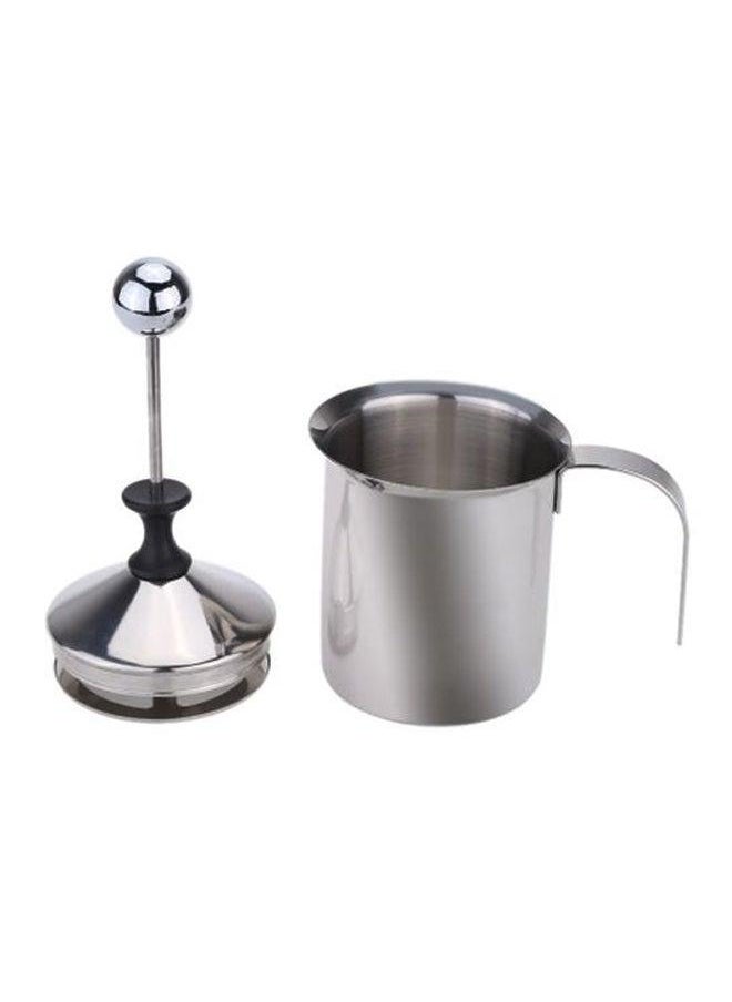 Generic Double Mesh Milk Frothier 400ml Silver/Black  - Image 1