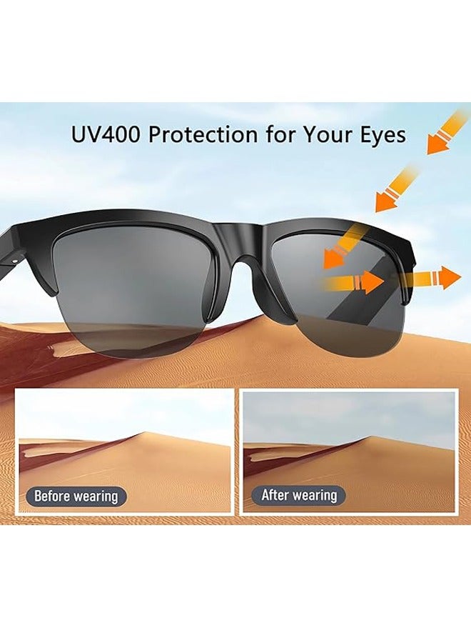 Smart Glasses Open Ear Bluetooth Sunglasses 5.3 Bluetooth Smart Sunslasses Touch Control Music Calling with UV Filtered Lenses Storage Case - Image 5