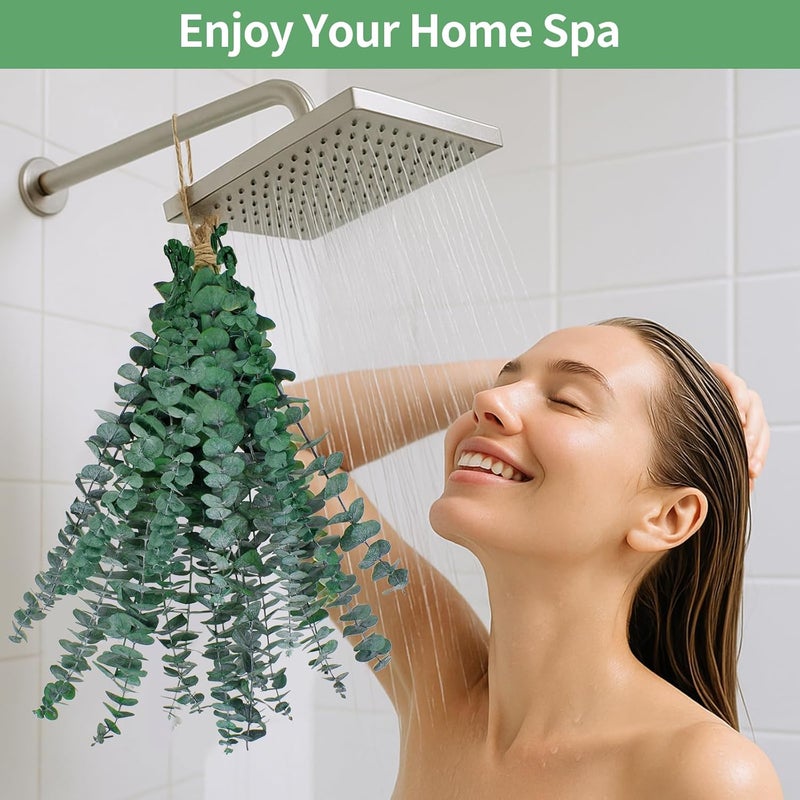 CENELO 12PCS Dried Eucalyptus Bundle 17'' Real Eucalyptus Stems 100% Natural Fresh Leaves Hanging Plants Greenery Stems for Shower Home Decor Flower Arrangement Wedding - Image 2