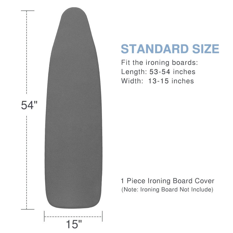 VividPaw Ironing Board Cover and Pad, Standard Size 15x54, Thick Padding, Elastic Edge, Silicone Coated, Resist Scorching, Adjustable Fastener, Heavy Duty Padded Iron Board Covers (Black) - Image 5
