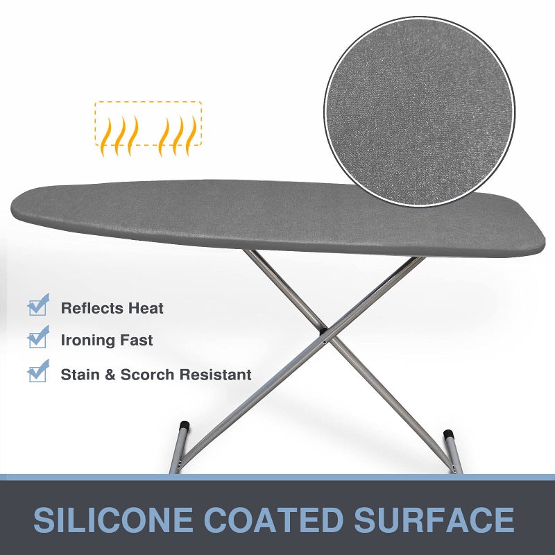 VividPaw Ironing Board Cover and Pad, Standard Size 15x54, Thick Padding, Elastic Edge, Silicone Coated, Resist Scorching, Adjustable Fastener, Heavy Duty Padded Iron Board Covers (Black) - Image 2