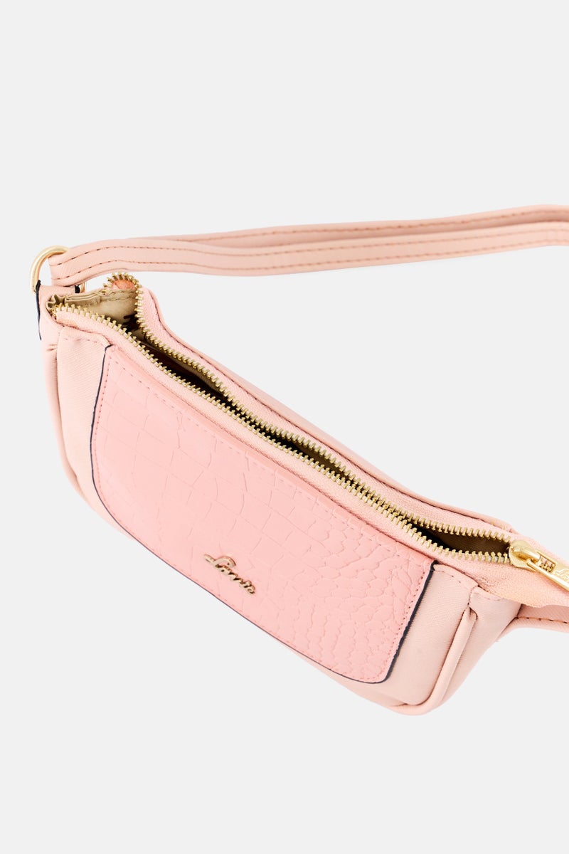 Lavie حقيبة كتف نسائية بشعار العلامة التجارية، وردي - Image 2