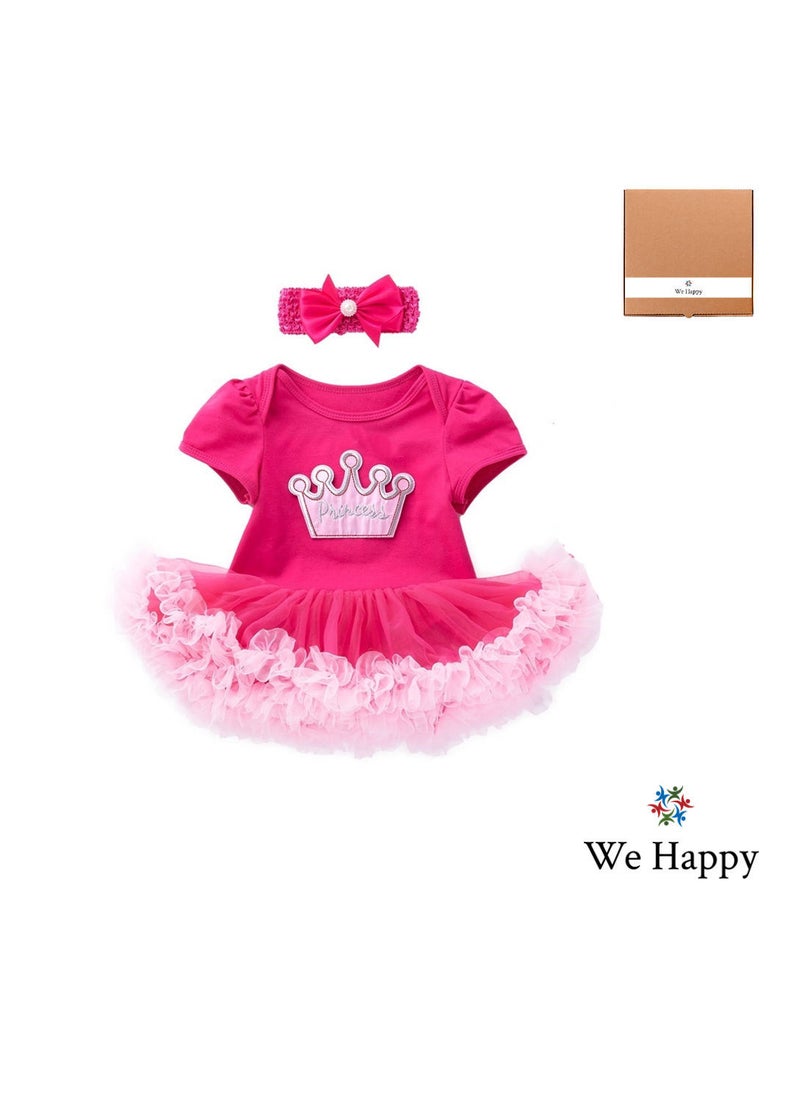 We Happy Baby Girl Princess Tutu Dress - Hot Pink  - Image 2