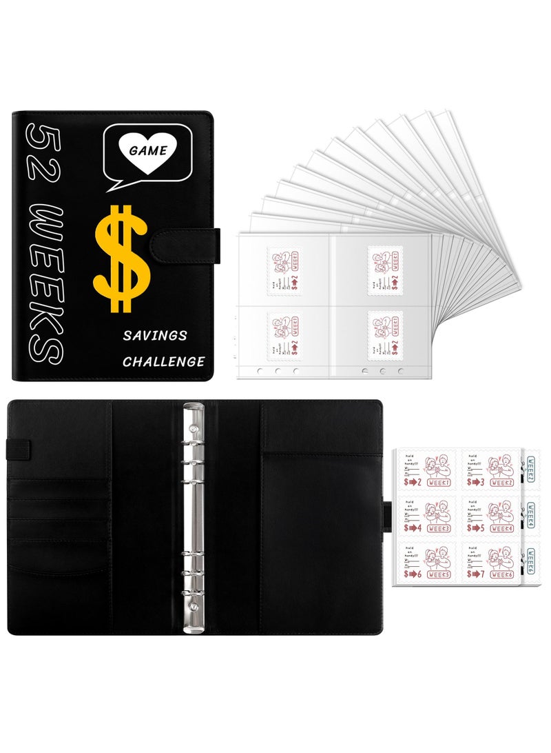 52 Weeks Savings Challenge Binder Plan Notebook With Stickers - Image 1