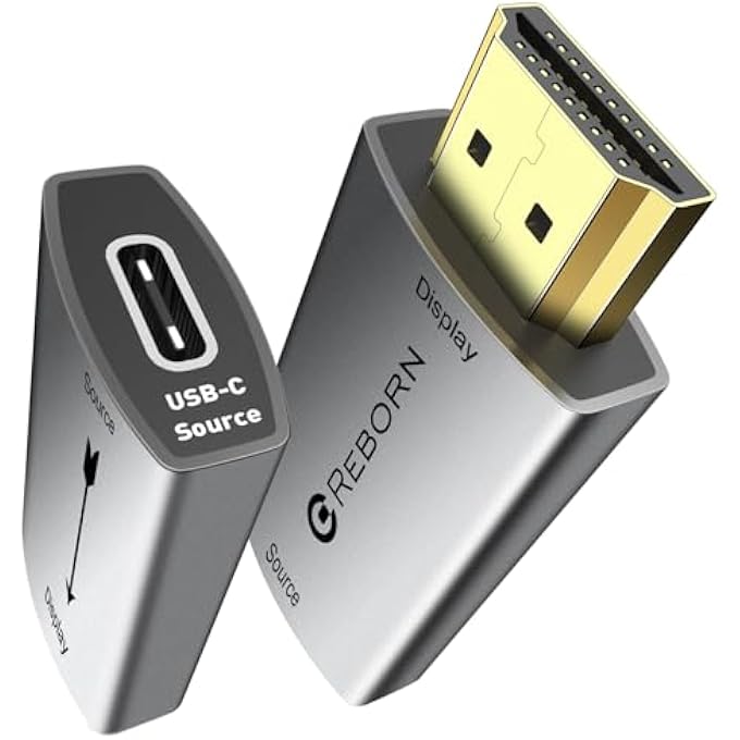 rayihni USB C FEMALE TO HDMI MALE ADAPTER | 4K UNI-DIRECTIONAL USB TYPE C SOURCE TO HDMI 2.0 DISPLAY CONVERTER THUNDERBOLT 3/4 TO HDMI FOR MACBOOK PRO/AIR, GALAXY S8 TO S23, SURFACE - 1 PACK - Image 1