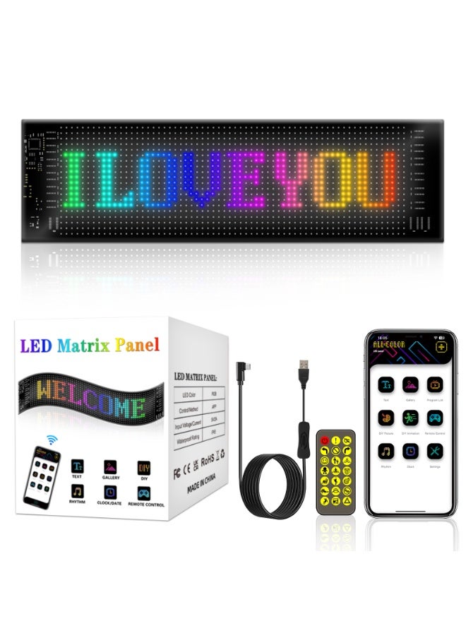لوحة مصفوفة LED - شاشة عرض قابلة للبرمجة بصف واحد - لوحة رسائل LED يتم التحكم بها عبر تطبيق بلوتوث - Image 1