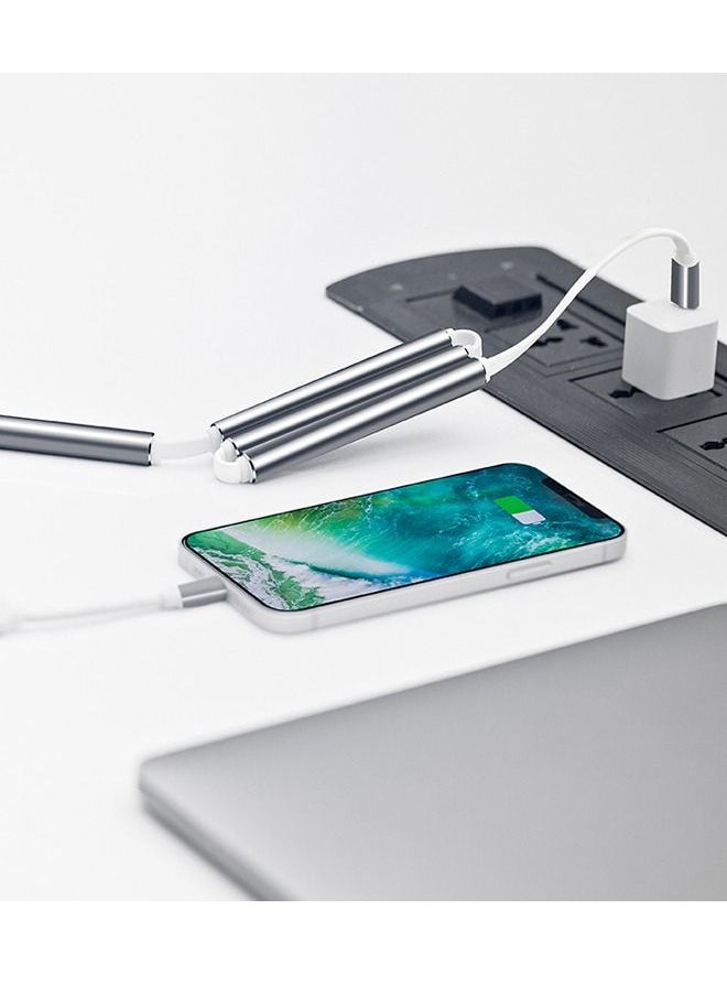 Kelesa - Three-in-one power bank, charging cable, and data cable. Magnetic design for easy storage. Equipped with Lighting cable and Type-C cable. Suitable for Android Apple - Image 1