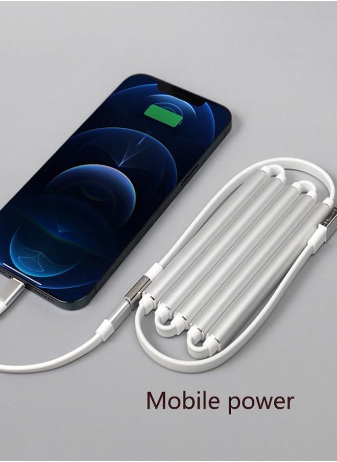 Kelesa - Three-in-one power bank, charging cable, and data cable. Magnetic design for easy storage. Equipped with Lighting cable and Type-C cable. Suitable for Android Apple - Image 1
