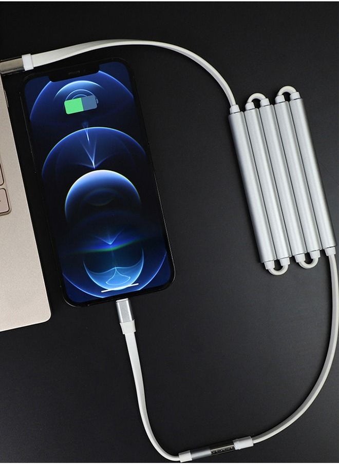 Kelesa - Three-in-one power bank, charging cable, and data cable. Magnetic design for easy storage. Equipped with Lighting cable and Type-C cable. Suitable for Android Apple - Image 1