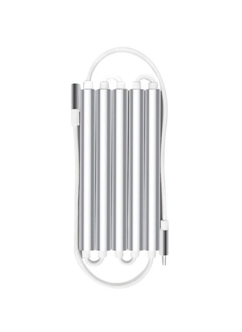 Three-in-one power bank, charging cable, and data cable. Magnetic design for easy storage. Equipped with Lighting cable and Type-C cable. Suitable for Android Apple