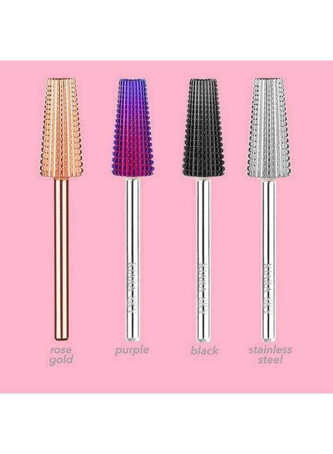 كيارا سكاي مِثقاب كربيد أسود - أداة تنظيف أظافر احترافية - مِثقاب كربيد طويل الأمد للأظافر - مِثقاب بيوند برو للأظافر - مِثقاب بشرة للأظافر (5 في 1 أسود متوسط) - Image 3