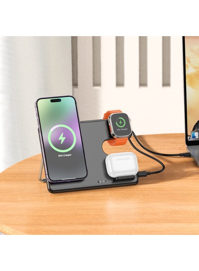 Hoco Wireless charger “CQ1 Geek” folding 3-in-1 magnetic - Image 4