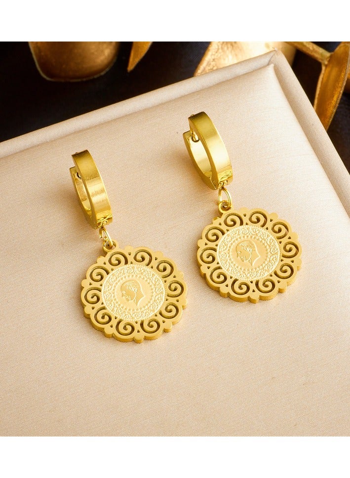 أقراط متدلية على شكل دائري إبداعي على الموضة الرجعية (للنساء) - Image 1