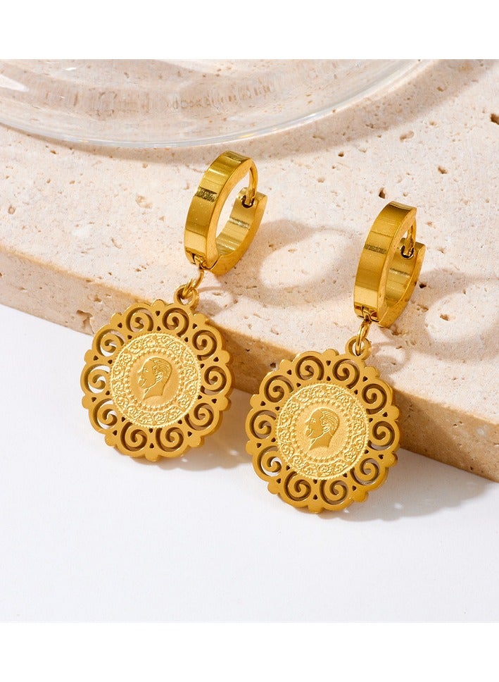 أقراط متدلية على شكل دائري إبداعي على الموضة الرجعية (للنساء) - Image 2