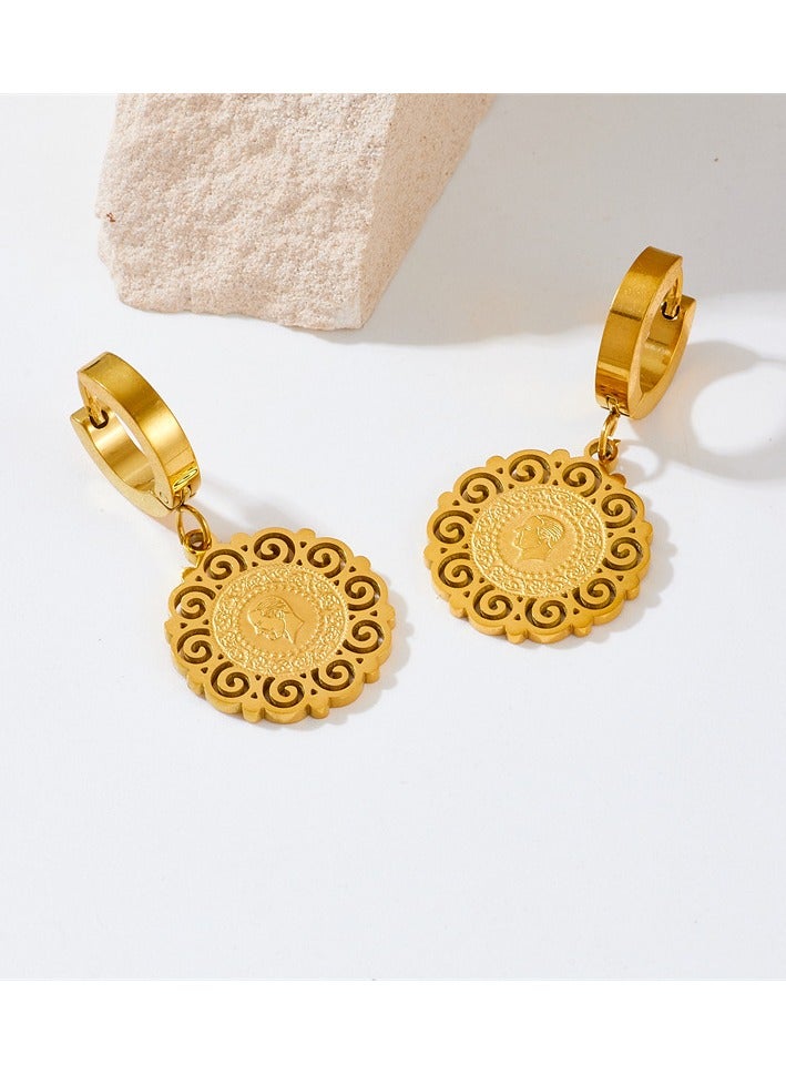 أقراط متدلية على شكل دائري إبداعي على الموضة الرجعية (للنساء) - Image 3