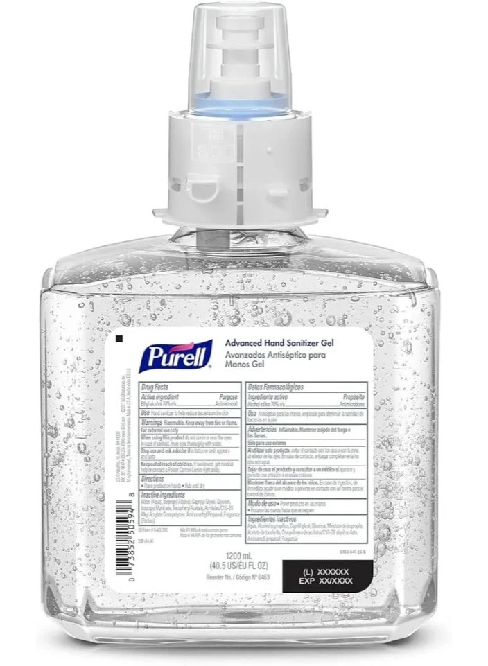 Purell Advanced Hand Sanitizer Gel, Clean Scent, 1200 Ml Refill for Es6 Automatic Hand Sanitizer Dispenser (Pack of 2) - Image 2
