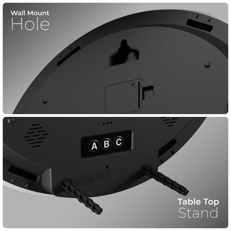 Portible ساعة حائط رقمية محمولة بتصميم يشبه الأرض ساعة حائط وطاولة رقمية مع عرض التاريخ والتقويم ودرجة الحرارة عبوة من 1 - Image 3