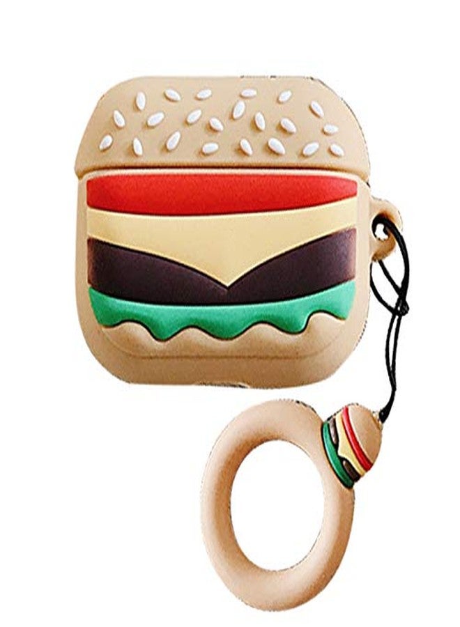 JCSMARTEC Cute Case for Airpods Pro, Funny Hamburger Fries Chips Protective Silicone Rubber Cover Skin with Keychain (Hamburger) - Image 1