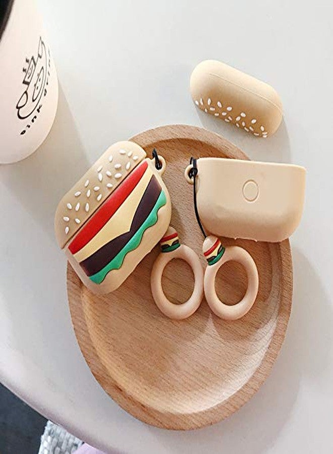 JCSMARTEC Cute Case for Airpods Pro, Funny Hamburger Fries Chips Protective Silicone Rubber Cover Skin with Keychain (Hamburger) - Image 3