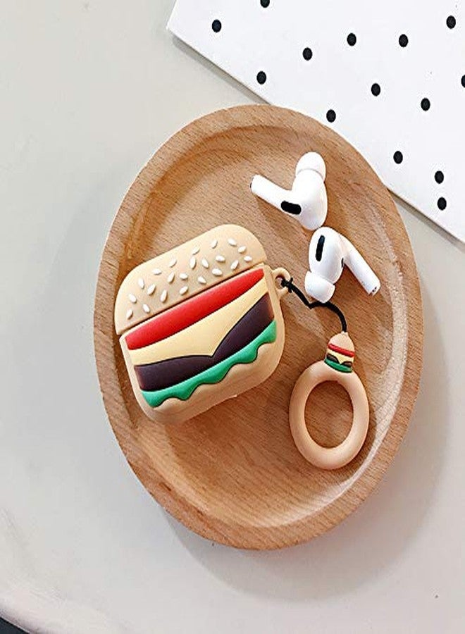 JCSMARTEC Cute Case for Airpods Pro, Funny Hamburger Fries Chips Protective Silicone Rubber Cover Skin with Keychain (Hamburger) - Image 2