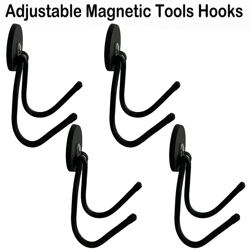 AUXPhome 4 Pack Strong Garage Magnetic Hooks, Power Tool Organizer Rack, Heavy Duty Storage Utility Magnet Hooks for Power Drill,Garden Tools, Hose,Pegboard,Garage, Workshop for Indoor & Outdoor Hanging - Image 2
