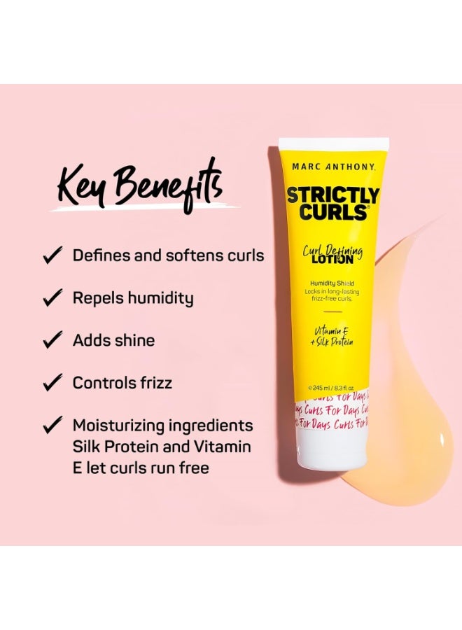 مارك أنتوني لوشن تحديد تجعيدات الشعر من ستريكتلي كيرلز، عبوتان، جل شعر ببروتين الحرير وفيتامين هـ للشعر الجاف والتالف والمجعد، خالي من الكبريتات، مرطب، مزيل للتشابك، مضاد للتجعد، منتج تصفيف الشعر، 83 أونصة سائلة - Image 2