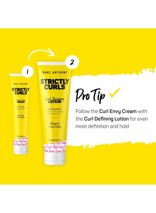 مارك أنتوني لوشن تحديد تجعيدات الشعر من ستريكتلي كيرلز، عبوتان، جل شعر ببروتين الحرير وفيتامين هـ للشعر الجاف والتالف والمجعد، خالي من الكبريتات، مرطب، مزيل للتشابك، مضاد للتجعد، منتج تصفيف الشعر، 83 أونصة سائلة - Image 3