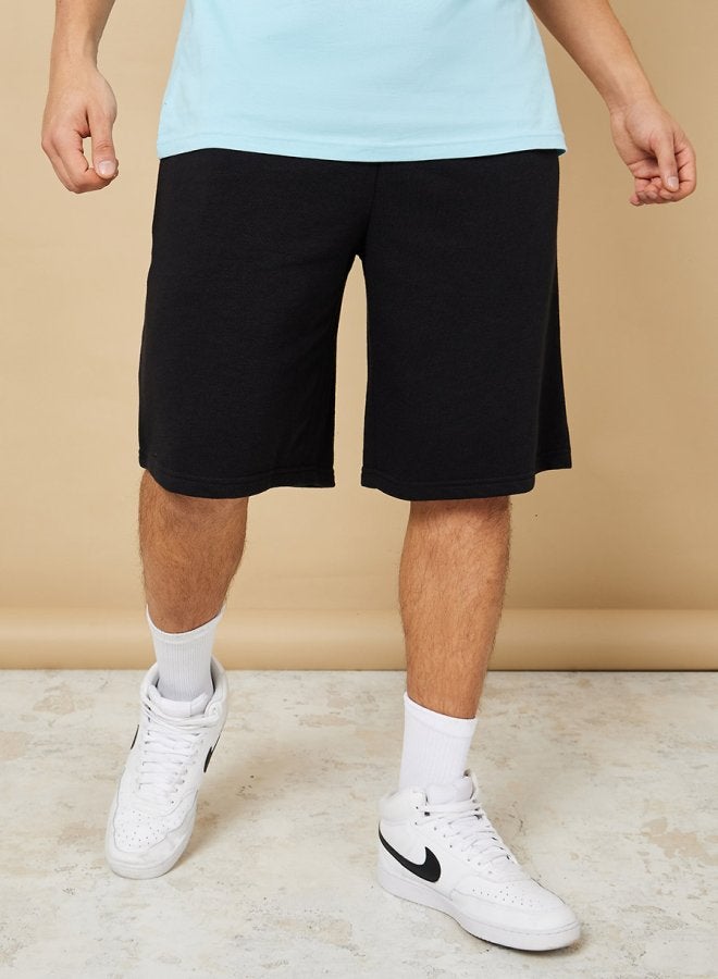 Styli Oversize Knit Shorts with Side Panel Detail - Image 1