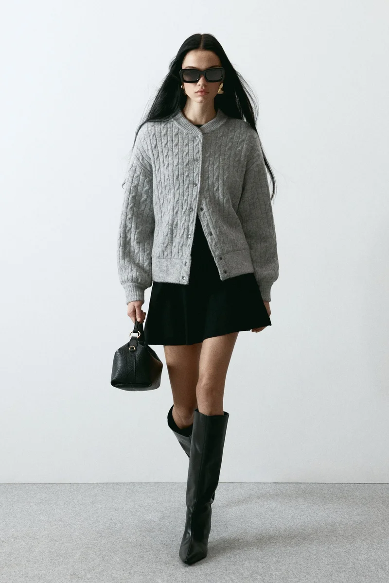 H&M Cable-knit bomber jacket