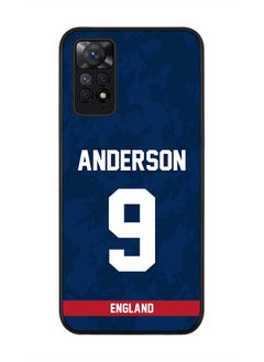 Rugged Black Edge Case for Redmi Note 11 4G / Redmi Note 11S, Slim fit Soft Case Flexible thin Cover - Player Name - James Anderson, Jersey Number- 9