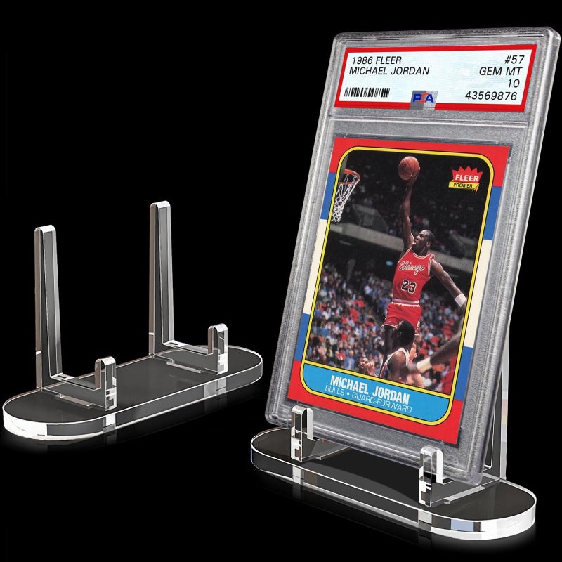 tutata Acrylic Trading Card Display Stand, 10 Pack Clear Card Stands, Card Stands for Sports Cards, Sports Card Holder, PSA Graded Card Display - Image 2