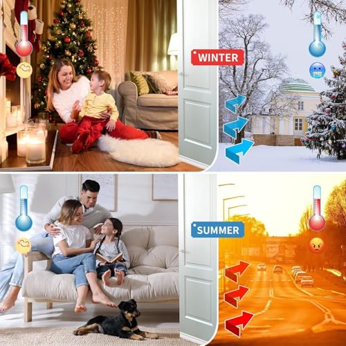 Hojoy 2 Pack Under Door Draft Stopper, Adjustable Door Sweep Anti-Collision Strong Adhesive Weather Stripping Tape Soundproof Draught Stoppers 2" W x 39" L, White - Image 4