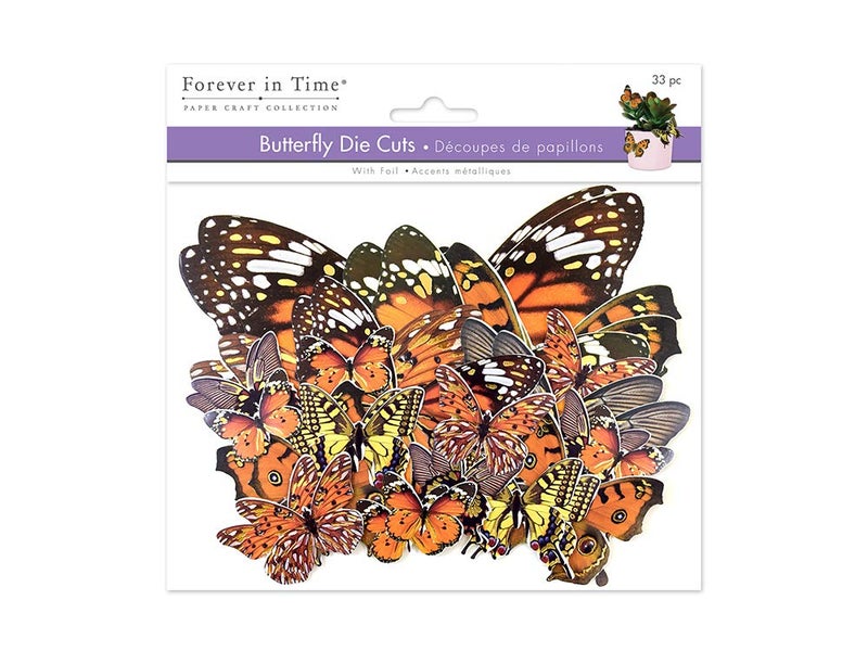 Forever in Time Miniature Die Cut Butterfly Shapes with Foil Accents - 33 Pieces - Image 2