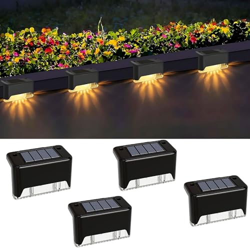 BELIONERA Solar Light Outdoor Home Garden Stair Light, Waterproof Solar Lamp for Step, Raillling, Balcony, Deck, Patio, Yards, Ladder, Farm, Terrece, Fences Solar Powered LED Light (8, Universal) - Image 1