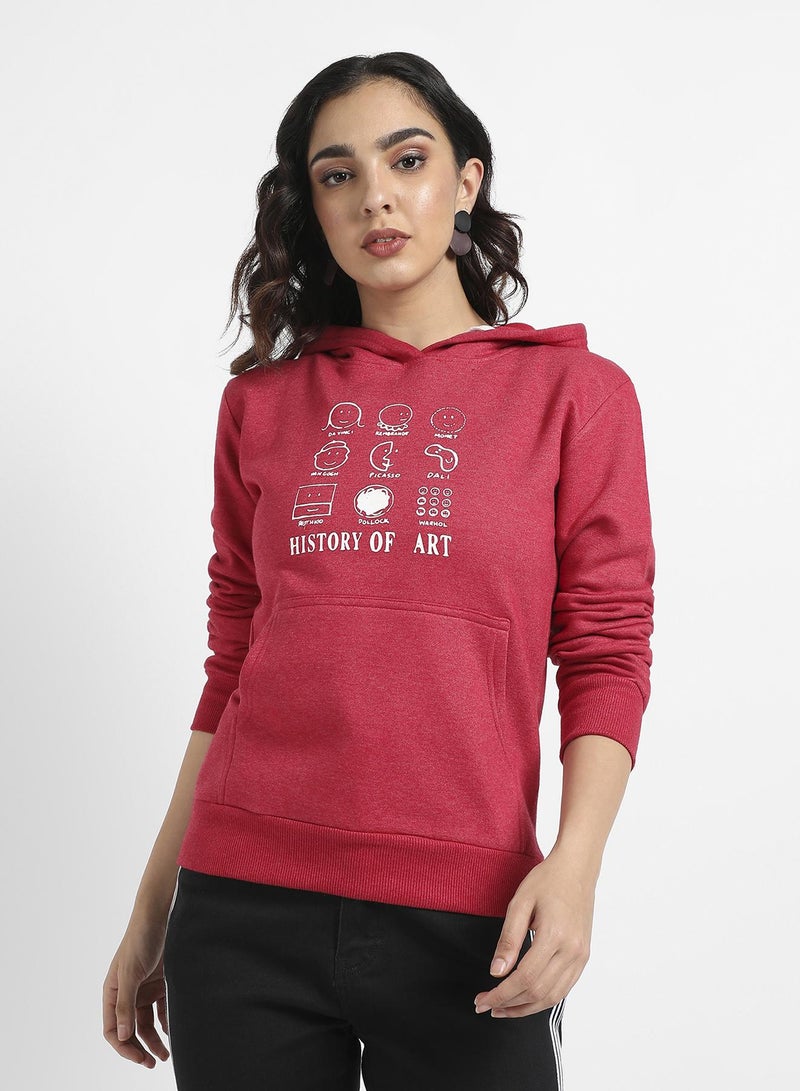 Campus Sutra Women's Red Patch Pocket Denim Jacket With Detachable Hood - Image 2
