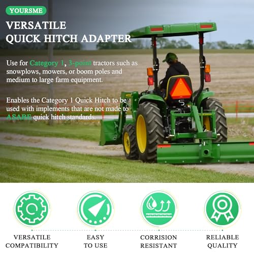Yoursme Versatile Quick Hitch Adapter Used to Adjust Top Link Bracket Movements Fits for Category 1 3-Point Quick Hitch Tractors - Image 3