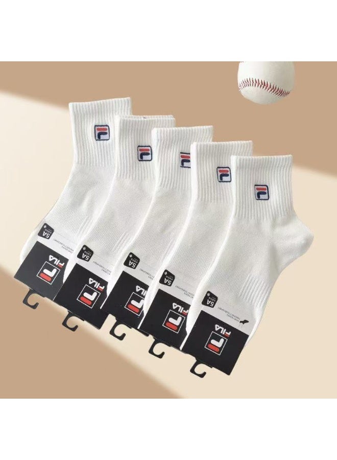 FILA 5 pairs of  mid-calf socks, white - Image 1
