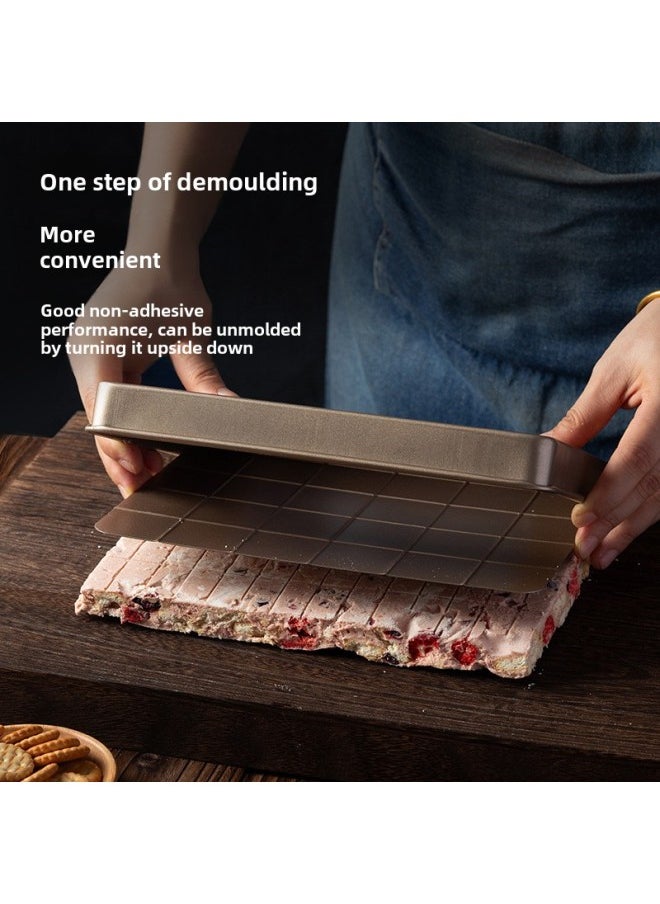 Generic - Snowflake Crisp Nougat Special Plastic Mold Carbon Steel Live Bottom Baking Full Set Of Tools Material Cooling Shaping Baking Tray-Specifications:Plastic Plate 4-piece Set-Color:See Classification - Image 1