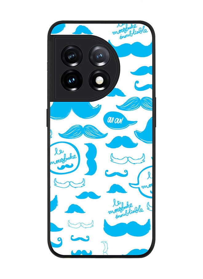 Stylizedd - Rugged Black edge case for OnePlus 11R 5G / OnePlus Ace 2 Slim fit Soft Case Flexible Rubber Edges Anti Drop TPU Gel Thin Cover - Le Moustache - Image 1
